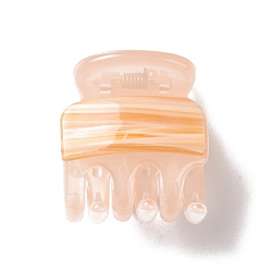 Melocotón de Soplo Pinzas de pelo de garra de plástico pvc, accesorios para el cabello para mujer niña, peachpuff, 40x35x29 mm