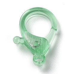 Verde Claro Cierres de langosta de plástico transparente, verde claro, 26x19x6 mm, agujero: 2 mm