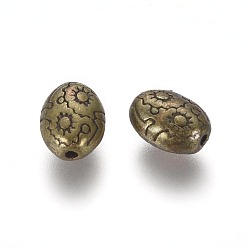 Bronze Antique Perles en alliage de style tibétain, sans cadmium et sans nickel et sans plomb, bronze antique, 8x6x4.1mm, Trou: 1mm