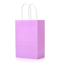 Plum Kraft Paper Bags, Gift Bags, Shopping Bags, with Handles, Plum, 15x8x21cm