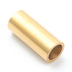 Chapado en Oro Real 18K Revestimiento iónico (ip) 304 cierres magnéticos de acero inoxidable, columna, real 18 k chapado en oro, 16x6.5 mm, agujero: 5 mm