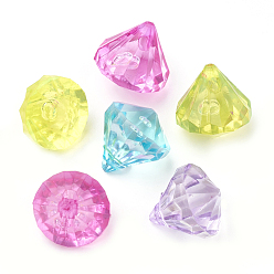 Mixed Color Transparent Acrylic Charms, Diamond, Mixed Color, 12x11mm, Hole: 1.5mm, about 905pcs/500g