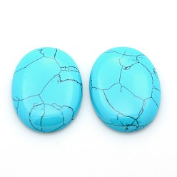 Synthetic Turquoise Gemstone Cabochons, Oval, Synthetic Turquoise, 40x30x7~9mm