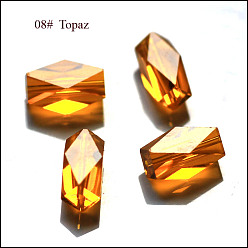 Orange Imitation Austrian Crystal Beads, Grade AAA, Faceted, Column, Orange, 11x7.5mm, Hole: 0.7~0.9mm