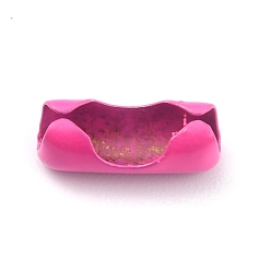 Rosa Oscura Conectores de la cadena de bola de latón, de color rosa oscuro, 9x3~3.5 mm, agujero: 2.5 mm