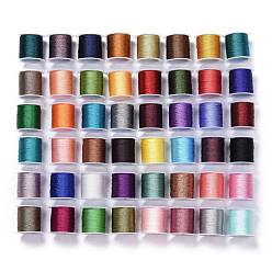 Mixed Color Polyester Metallic Thread, for Embroidery and DIY Braided Bracelets Making, Mixed Color, 0.2mm, 3-Ply, about 109.36 yards(100m)/roll
