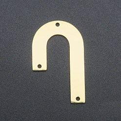 Golden 201 Stainless Steel Chandelier Components Links, Asymmetric Arc Shape, Laser Cut, Golden, 35x21.5x1mm, Hole: 1.6mm