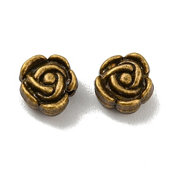 Bronze Antique Perles en alliage de style tibétain, sans plomb et sans cadmium, fleur, bronze antique, 6.5x7x4mm, Trou: 1.2mm, environ1666 pcs / 1000 g