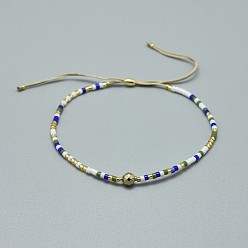 Pyrite Bracelets réglables en perles de pyrite naturelle, avec cordon en nylon et perles de rocailles / perles heishi, 4.3~7.95 cm, 1.5 mm