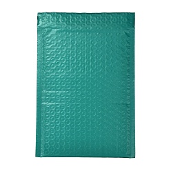 Bleu Vert Sacs d'emballage en film mat, courrier à bulles, enveloppes matelassées, rectangle, sarcelle, 27x17.2x0.2 cm