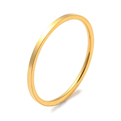 Real 18K Gold Plated Ion Plating(IP) 304 Stainless Steel Simple Plain Band Finger Ring for Women Men, Real 18K Gold Plated, Size 8, Inner Diameter: 18mm, 1mm