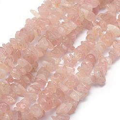 Quartz Rose Madagascar naturel rose perles de quartz brins, puce, 5~8mm, Trou: 1mm, environ 33 pouces (84 cm)