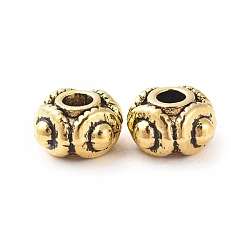 Or Antique Perles en métal tibétain, sans plomb et sans cadmium, rondelle, Or antique, 8x5mm, Trou: 2mm