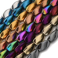 Mixed Color Electroplated Non-magnetic Synthetic Hematite Beads Strands, Twist, Mixed Color, 20~21x11.5~12x11mm, Hole: 1.8mm, about 20pcs/strand, 16.02''(40.7cm)
