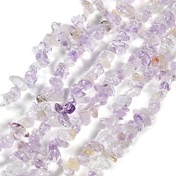 Mixed Stone Natural Amethyst & Citrine Beads Strands, Chip, 4~12x3~5x1~4mm, Hole: 0.5mm, 16.06''(40.8cm)