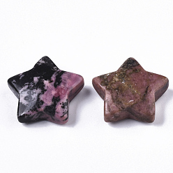 Rhodonite Pierres d'inquiétude en forme d'étoile de rhodonite naturelle, pierre de poche pour l'équilibrage de la méditation de sorcellerie, 30x31x10mm