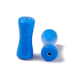 Dodger Blue Opaque Acrylic Beads, Bamboo Stick, Dodger Blue, 12.5x5.2mm, Hole: 1.2mm