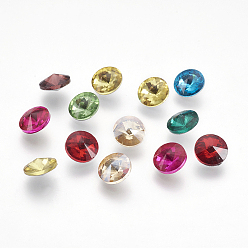 Mixed Color Glass Pointed Back Rhinestone, Rivoli Rhinestone, Back Plated, Cone, Mixed Color, 8x4.5mm