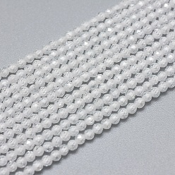 Clear Cubic Zirconia Beads Strands, Faceted, Round, Clear, 2mm, Hole: 0.5mm, about 169pcs/strand, 15.7 inch(40cm)