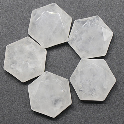 Cristal de Quartz Pierres d'inquiétude en cristal de quartz naturel, outils de massage, hexagone facettes, 28x25mm
