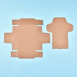 BurlyWood Kraft Paper Gift Box, Folding Boxes, Rectangle, BurlyWood, Finished Product: 18x12.5x6.1cm, Inner Size: 16x10x6cm, Unfold Size: 40.7x46.4x0.03cm and 32.5x27x0.03cm