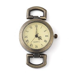 Antique Bronze Vintage Antique Bronze Roman Watch Face Alloy Flat Round Watch Head Watch Asscessory, 48x28x9mm, Hole: 10x5mm