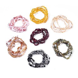Pierre Mélangete Bracelets extensibles de perles de pierres précieuses naturelles, pierre tombée, nuggets, diamètre intérieur: 2~2-1/4 pouce (5.2~5.6 cm)
