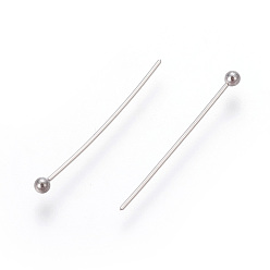 Stainless Steel Color 304 Stainless Steel Ball Head Pins, Stainless Steel Color, 19x0.5mm, 24 Gauge, Head: 1.7mm