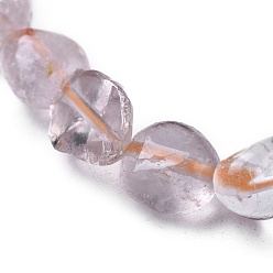 Quartz Rutilated Bracelets extensibles en perles de quartz rutiles naturelles, pierre tombée, nuggets, diamètre intérieur: 2~2-1/4 pouce (5.2~5.6 cm)