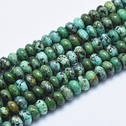 Turquoise Africaine Brins de perles turquoises africaines naturelles (jaspe), rondelle, 4~4.5x2~3mm, Trou: 1mm, Environ 160 pcs/chapelet, 15.7 pouce (40 cm)