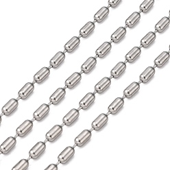 Stainless Steel Color 304 Stainless Steel Ball Chains, Beaded Chain, Stainless Steel Color, 3mm