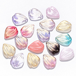 Mixed Color Transparent Glass Pendants, Mixed Style, Petal, Mixed Color, 19x15x3.5mm, Hole: 1mm
