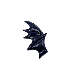 Black Imitation Leather Evil Wings Ornament Accessories, for DIY Hair Accessories, Halloween Theme Clothes, Left, Black, 35x60mm