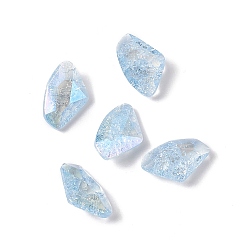 Zafiro Ligero Cabujones de diamantes de imitación de cristal estilo claro de luna crepitante, señaló hacia atrás, triángulo, zafiro luz, 9x14x4 mm