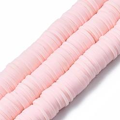 Pink Плоские круглые экологически чистые бусины из полимерной глины ручной работы, диск хейши бусины для гавайских серег браслет ожерелья ювелирных изделий, розовые, 10 мм