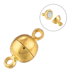 Золотой Латунные магнитные застежки с петлями, без никеля , круглые, золотые, 11.5x6 мм, отверстие : 1.2 мм