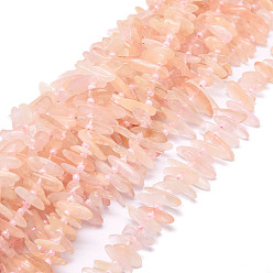 Morganite Natural Morganite Beads Strands, Nuggets, 9.5~30x4.5~7.5x1.5~5mm, Hole: 0.8mm, about 80pcs/strand, 15.75 inch(40cm)