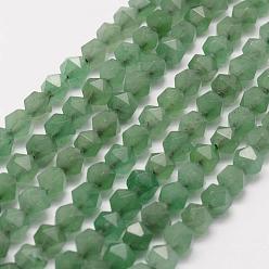 Green Aventurine Natural Green Aventurine Beads Strands, Star Cut Round Beads, Faceted, 5.5~6mm, Hole: 1mm, about 63~68pcs/strand, 15.3~15.5 inch(39~39.5cm)