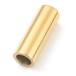 Real 18K Gold Plated Ion Plating(IP) 304 Stainless Steel Magnetic Clasps, Column, Real 18k Gold Plated, 16x6mm, Hole: 3.5mm & 4mm