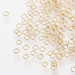 Chapado en Oro Real 18K 304 argollas de acero inoxidable, anillos del salto abiertos, sin níquel, real 18 k chapado en oro, 24 calibre, 2.5x0.5 mm, diámetro interior: 1.5 mm