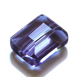 Лиловый Имитация Австрийские кристаллические шарики, класс AAA, граненые, прямоугольные, сирень, 6x8x4 мм, отверстие : 0.7~0.9 мм