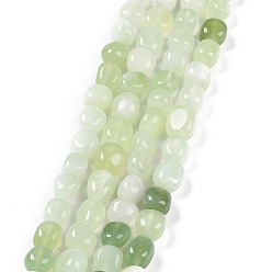 Jade Nouveau Perles naturelles nouveaux volets de jade, pépites en pierre roulée, 6.5~15x7~14x7~14mm, Trou: 1~1.4mm, Environ 32~33 pcs/chapelet, 15.16~ 15.75 pouce (38.5~40 cm)