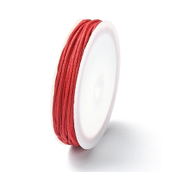 Red 6.8M Waxed Cotton Cords, Multi-Ply Round Cord, Macrame Artisan String for Jewelry Making, Red, 1mm, about 7.44 Yards(6.8m)/Roll
