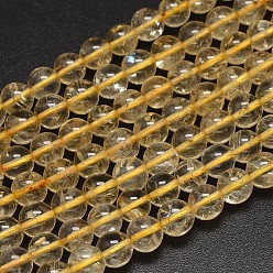 Citrine Rondes citrine naturelle perles brins, 8mm, Trou: 1 mm, Environ 46 pcs/chapelet, 15 pouce