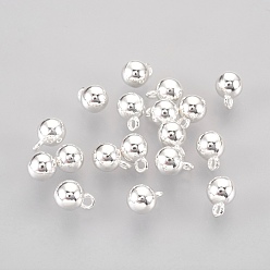 Silver Tibetan Style Alloy Charms, Round, Cadmium Free & Lead Free, Silver, 8.5x6mm, Hole:1.5mm
