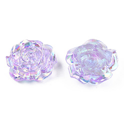 Lilas Cabochons en plastique ABS transparent, de couleur plaquée ab , rose, lilas, 24x23.5x9mm