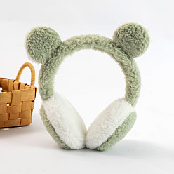 Vert mer Foncé Cache-oreilles bandeau ajustable pour enfants en laine, cache-oreilles d'hiver en plein air à oreille d'ours, vert de mer foncé, 110mm