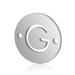 Letter G Conectores de enlaces de acero de titanio, plano y redondo con la letra, color acero inoxidable, letter.g, 12x0.8 mm, agujero: 0.8 mm