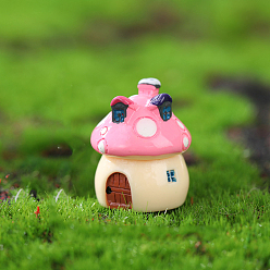 Pink Mini figurines de champignon en résine, décoration d'affichage paysage miniature, pour accessoires de maison de poupée, décoration de la maison, rose, 21x26mm