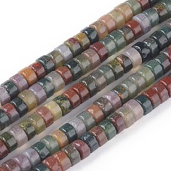 Ágata India Indio ágata hebras naturales, perlas heishi, Disco redondo plano, 4.5x2.5 mm, agujero: 0.8 mm, sobre 154 unidades / cadena, 15.67 pulgada (39.8 cm)